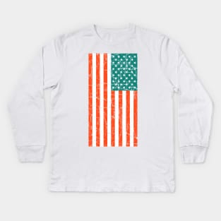 American Flag Vintage Kids Long Sleeve T-Shirt